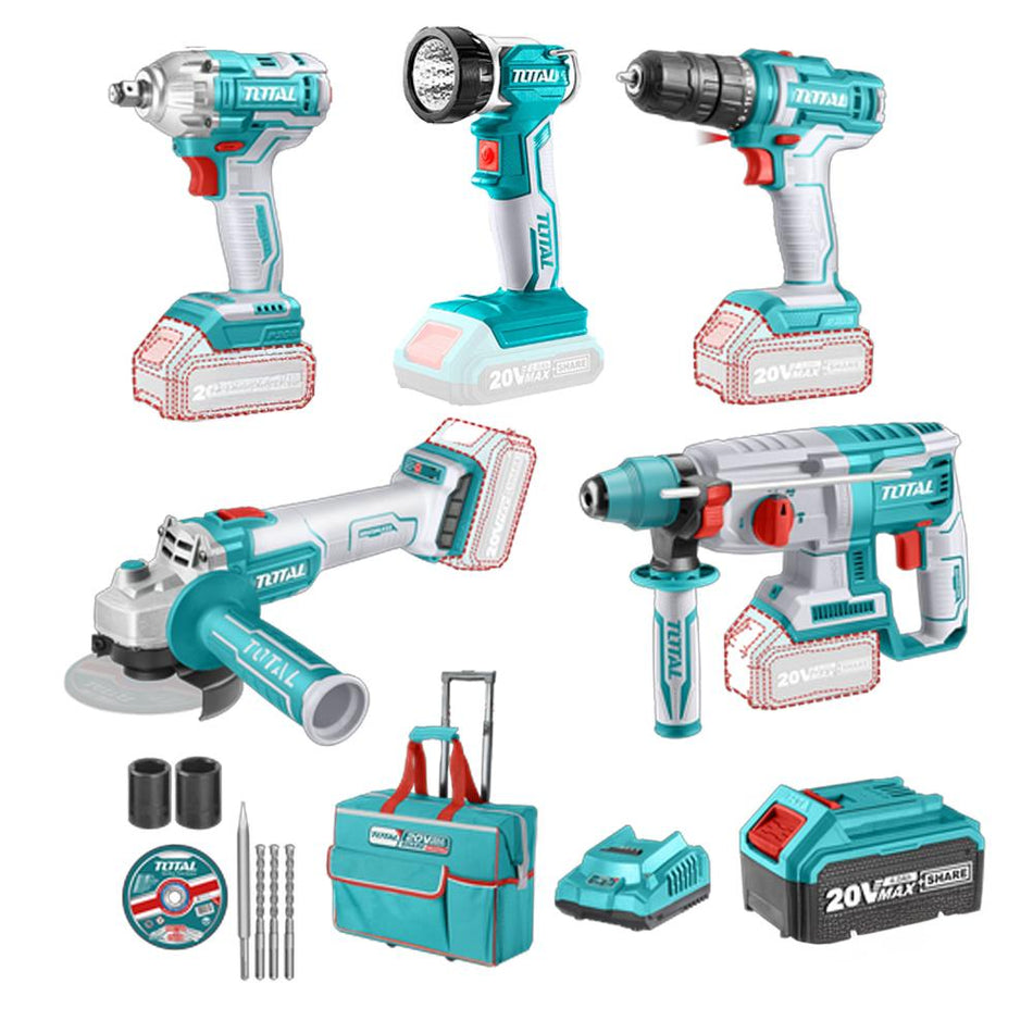 KIT DE HERRAMIENTA A 20V TOTAL (UTCKLI2019)