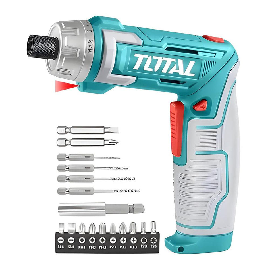 ATORNILLADOR INALAMBRICO 8V ESTUCHE PLASTICO + 17 PIEZAS TOTAL (TSDLI0802)