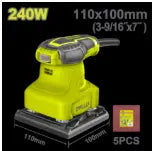 LIJADORA DE PALMA 4 3/8"X 4" 240W INCLUYE 5 LIJAS DYLLU (UDTFA1503)