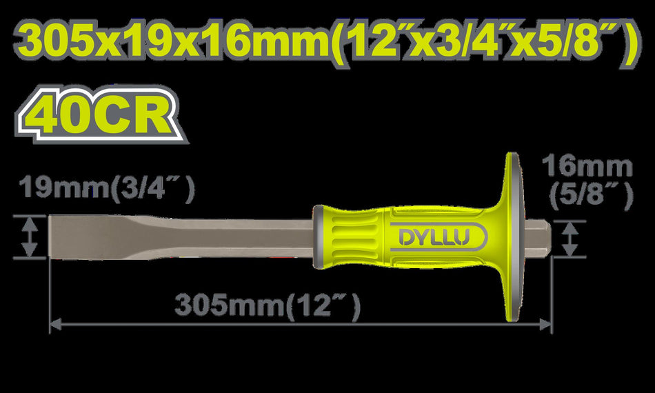 CINCEL PLANO 12" X 3/4" X 5/8" CON PROTECTOR DYLLU (DTCC2311)