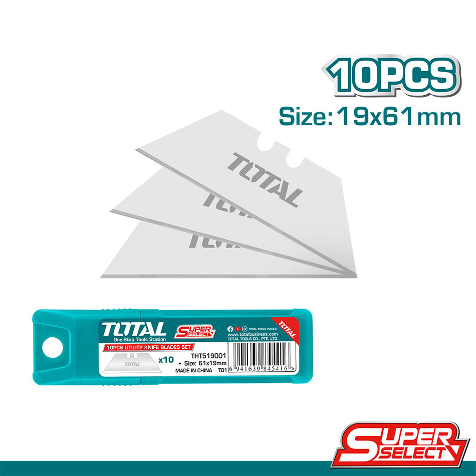 REPUESTO BISTURI NAVAJA 61X19MM X 10 PZS SUPER SELECT TOTAL (THT519001)