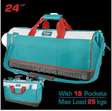 BOLSO DE HERRAMIENTAS 24 REFORZADO CAPACIDAD MAXIMA 25KG INDUSTRIAL SUPER TOTAL (THT16242)