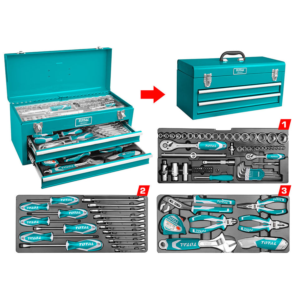 CAJA HERRAMIENTA INCLUYE 97 PZS INDUSTRIAL METALICA TOTAL (THPTCS70971)
