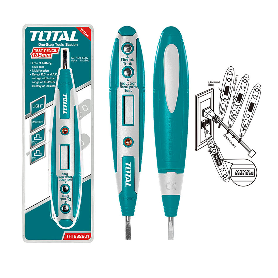 PROBADOR DE CORRIENTE DIGITAL 12-220V TOTAL (THT292201)