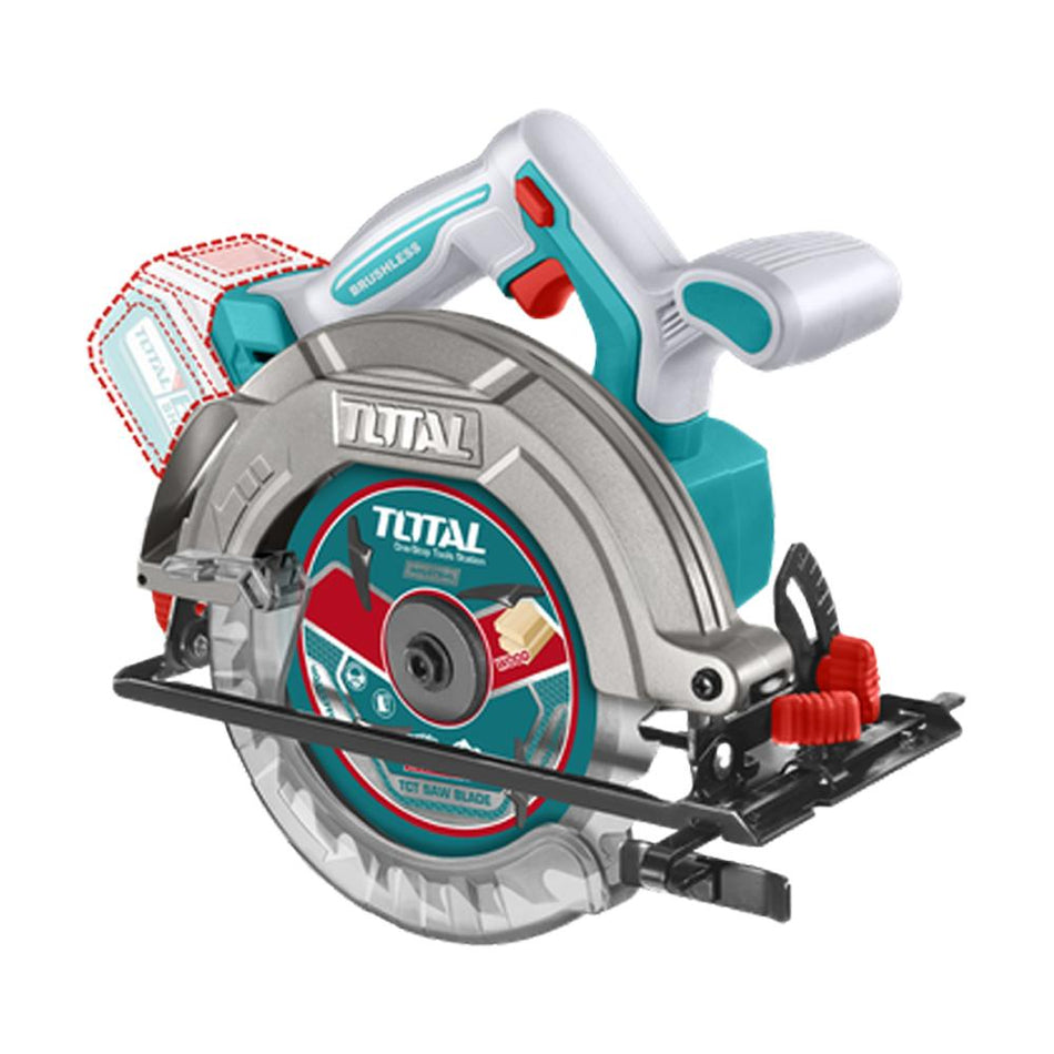 SIERRA CIRCULAR INALAMBRICA 20V 6 1/2 BATERIA Y CARGADOR NO INCLUIDO INDUSTRIAL SUPER TOTAL (TSLI1652)
