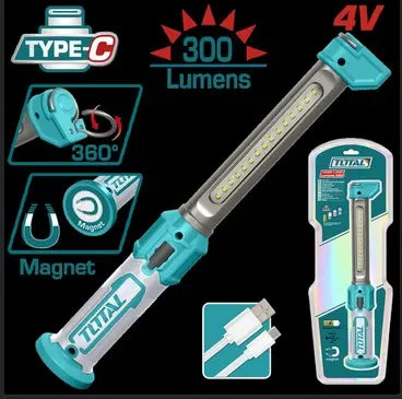 LAMPARA DE TRABAJO 300 LUMENES RECARGABLE SUPER TOTAL (TWLI043006)