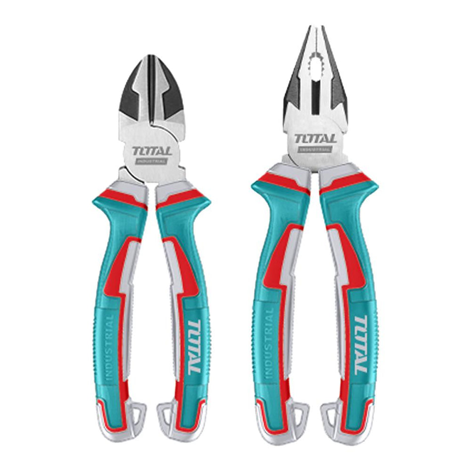 JUEGO DE ALICATE 8" + CORTA FRIO 7" INDUSTRIAL SUPER TOTAL (THT2K0206)