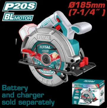 SIERRA CIRCULAR INALAMBRICA 20V 7 1/4 BATERIA Y CARGADOR NO INCLUIDO INDUSTRIAL SUPER TOTAL (TSLI1851)