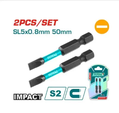 PUNTAS TALADRO IMANTADA 5X0.8MM 50MM (-) (-) JUEGO X 2 PZS INDUSTRIAL SUPER TOTAL (TACIM71SL550)