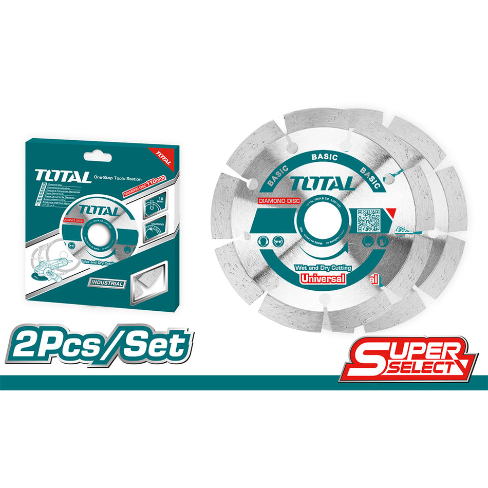 DISCO 4 1/2" DIAMANTADO SEGMENTADO JUEGO X 2PZS TOTAL (TAC21111532)