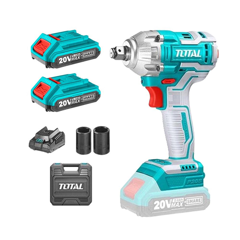 PISTOLA IMPACTO INALAMBRICA 1/2 20V INCLUYE 2 BATERIAS 1 CARGADOR SUPER SELECT TOTAL (UTIWLI2038)