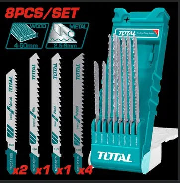 SET DE SEGUETA SIERRA CALADORA X 8 PCS PARA MADERA Y METALES SUPER TOTAL (TACSD7386)