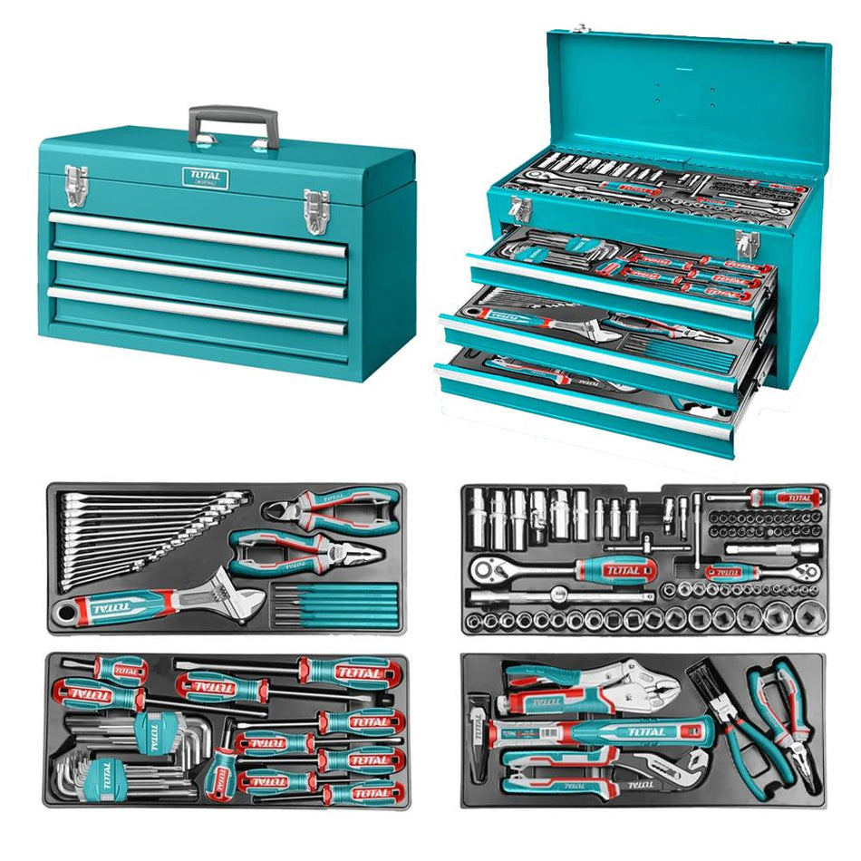 CAJA HERRAMIENTA METALICA INCLUYE 132 PZS INDUSTRIAL SUPER TOTAL (THPTCS71321)