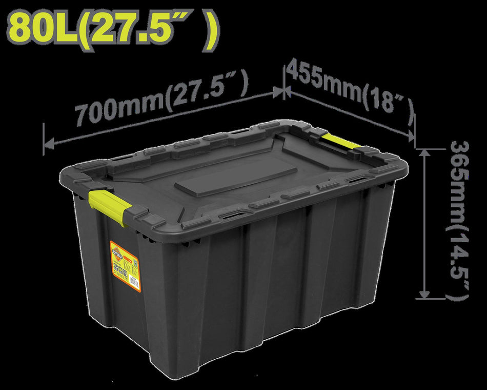 CAJA DE ALMACENAJE PLÁSTICA 23" 80L DYLLU (DTTB3380)