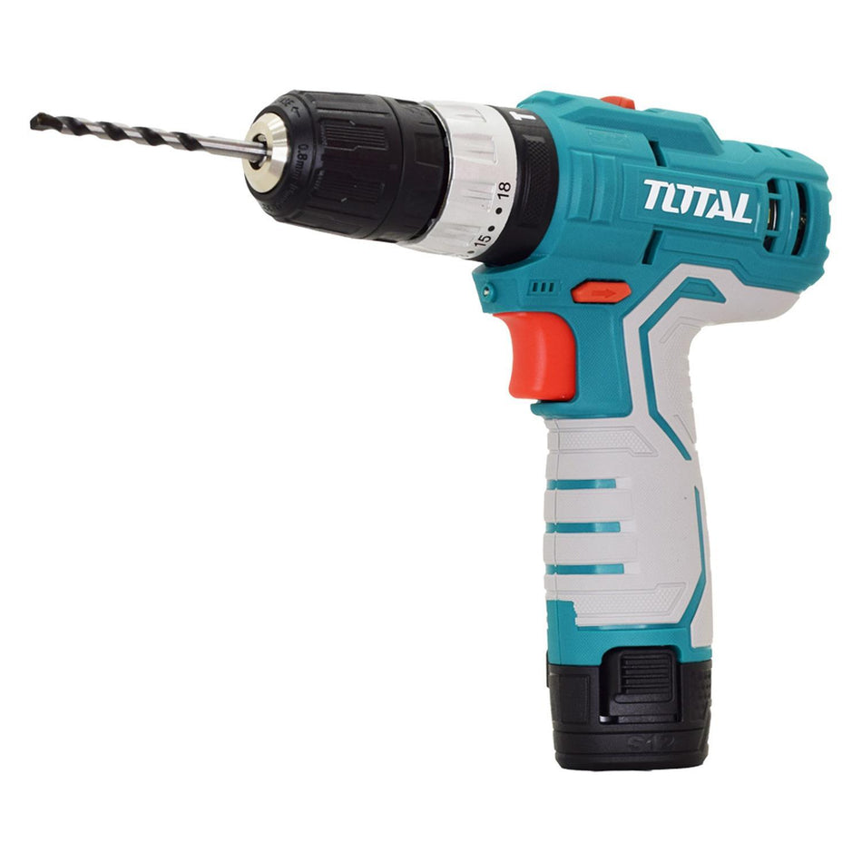 TALADRO DE IMPACTO INALAMBRICO 3/8" 12V INCLUYE 2 BATERIA DE 1.5AH, CARGADOR,1 PUNTA CRV 65MM,3 BROCAS CONCRETO TOTAL (UTIDLI12201)