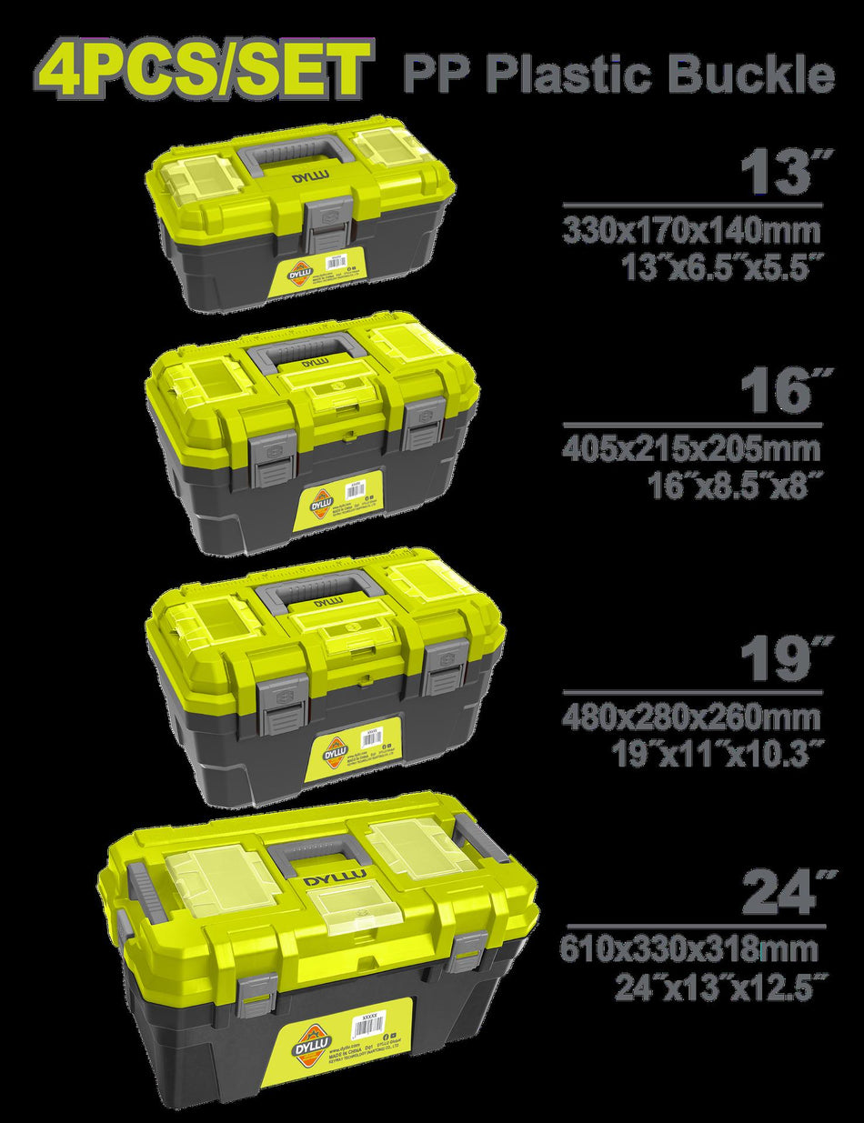 CAJA HERRAMIENTA JUEGO X 4 PZS (13,16,19,24" ) DYLLU (DTTB2104)