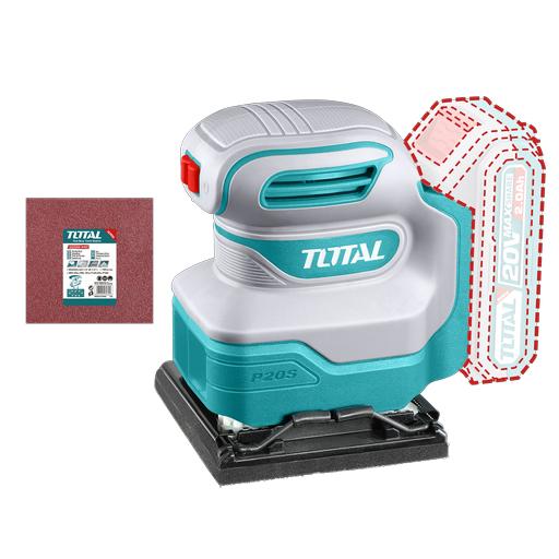 LIJADORA DE PALMA 4 3/8"X 4" INALAMBRICA 20V INCLUYE 5 LIJAS INDUSTRIAL SUPER TOTAL (TSHSLI2014)