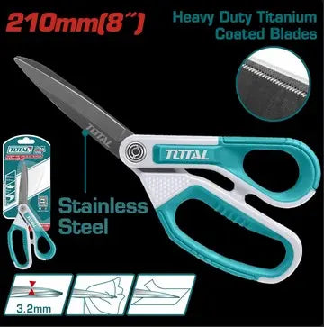 TIJERA 8" ACERO INOXIDABLE MANGO ERGONOMICO INDUSTRIAL SUPER TOTAL (THSCRS812108)