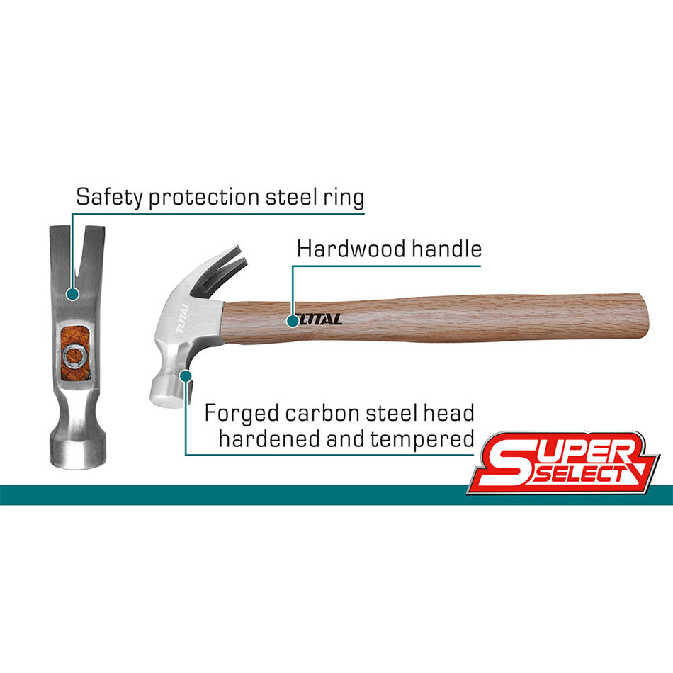 MARTILLO 16 OZ MANGO MADERA SUPER SELECT TOTAL (THTW7316)