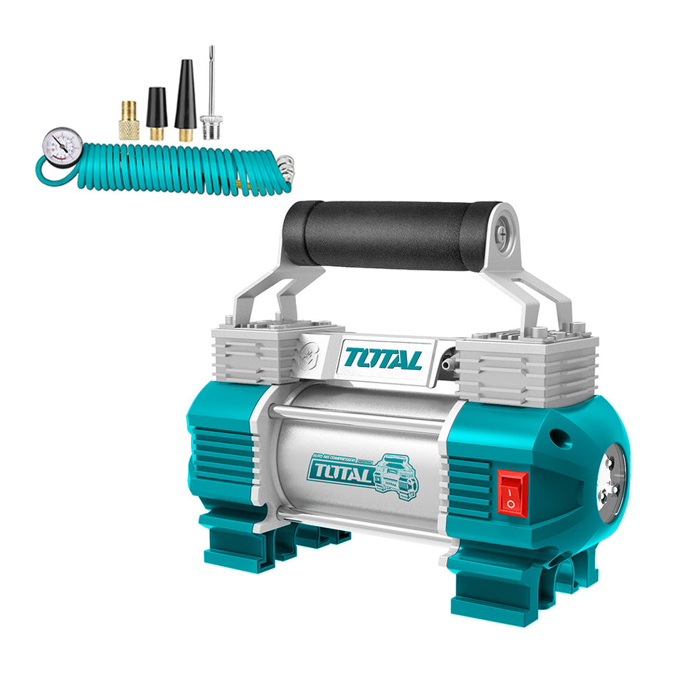COMPRESOR MINI 12V-13,5V 120PSI PARA CARRO TOTAL (TTAC2506)