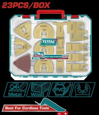 ACCESORIOS X 23 PIEZAS PARA MULTIHERRAMIENTA INDUSTRIAL SUPER TOTAL (TAKTMT2301)