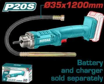 VIBRADOR DE CONCRETO INALAMBRICO 20V BATERIAS Y CARGADOR NO INCLUIDO SUPER TOTAL (TCVLI202301)