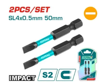 PUNTAS TALADRO IMANTADA 4x0.5MM 50MM (-) (-) JUEGO X 2 PZS INDUSTRIAL SUPER TOTAL (TACIM71SL450)