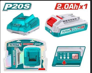 KIT DE 1 BATERIA 2.0AH + CARGADOR DE 20V INDUSTRIAL SUPER TOTAL (UTFBCPK1212)
