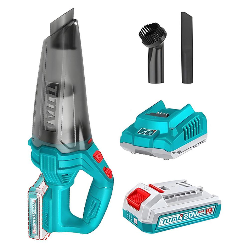 ASPIRADORA DE MANO INALAMBRICA 20V 0.5L INCLUTE 1 BATERIA 2.0AH Y CARGADOR TOTAL (UTVLI20126)