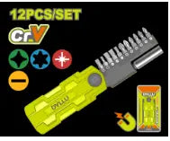 JUEGO DE DESTORNILLADORES PUNTAS INTERCAMBIABLES X 12 PZS DYLLU (DTBS2601)