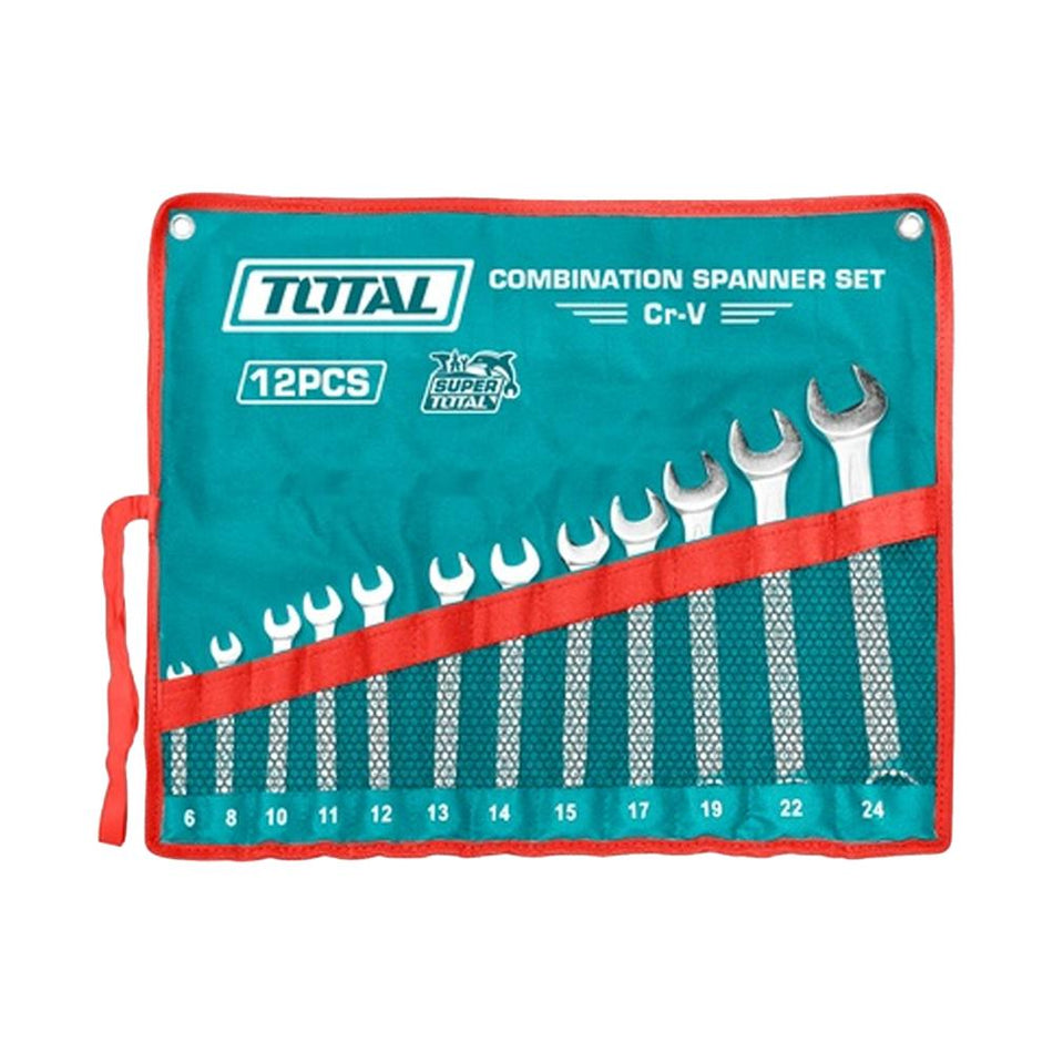 LLAVE MIXTA JUEGO X 12 PZS 6-24MM CRV INDUSTRIAL SUPER TOTAL (THT1022121A)