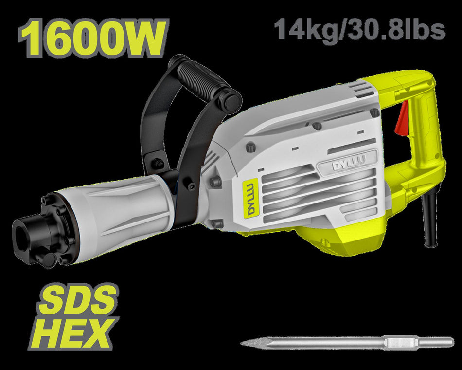 DEMOLEDOR SDS HEX 1600W 45 JOULES INDUSTRIAL DYLLU (UDTDB1D80)
